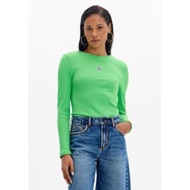 Imagem de Blusa Canelada Manga Longa Com Logo Frontal-Feminino