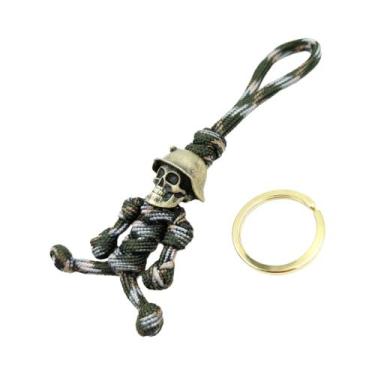 Imagem de Chaveiro De Cabeça De Caveira Em Paracord Trançado, Pingente Para Capa