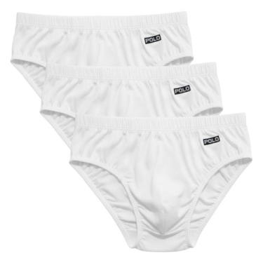 Imagem de Kit 3 Cuecas Slip Polo Kids Algodão Infantil Forro Duplo Menino Tradic