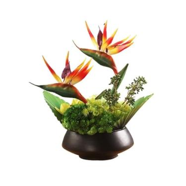 Imagem de Flores artificiais restaurante mesa arranjo de flores luz luxo moderno flor artificial decoração sala de estar ornamentos flores falsas