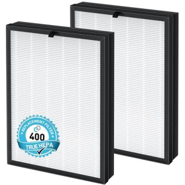 Imagem de Pacote com 2 filtros de substituição 400 para purificador de ar Puro 400. Para filtro HEPA Puro air 400. Filtro purificador de ar HP-14 verdadeiro grau PA400 3 em 1 com filtro de carvão ativado