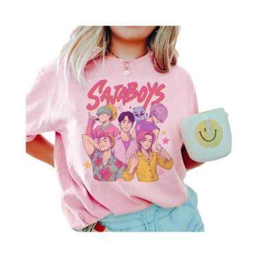 Imagem de Camiseta Unissex Anime KPop Demon Hunters, Gola Redonda, Manga Curta, 