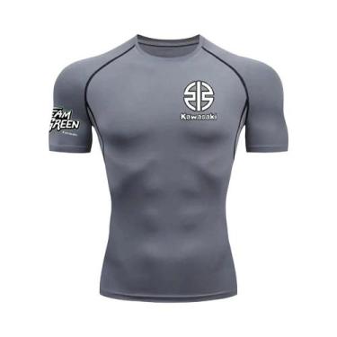 Imagem de Camiseta De Corrida Masculina Para Fitness, Secagem Rápida, Gola Redon