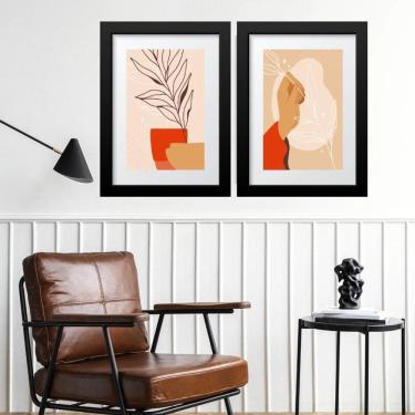 Imagem de Kit 2 Quadros Abstratos Jardinagem - 60X48Cm