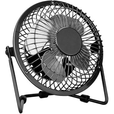 Imagem de Mini Ventilador Portátil USB, Ventilador de Mesa Compacto com Grade de Proteção, Preto