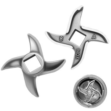 Imagem de 2 Lâminas para Moedor de Carne nº 8, Aço Inoxidável Afiadas Substituição Lâmina de Corte Duráveis Lâmina para Moedor. Verifique o Tamanho e o Formato