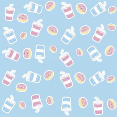 Imagem de Papel De Parede Infantil Milk Shake E Donuts