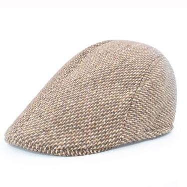 Imagem de Boné plano Herringbone Newsboy Ivy Cabbi para homens, poliéster - yiwe