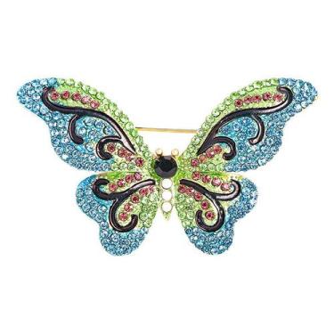 Imagem de Broche Elegant Butterfly Luxury com strass para mulheres - Yiweisai
