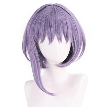 Imagem de Peruca de cosplay curta roxa em camadas com franja de 35 cm para todas