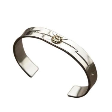 Imagem de Pulseira de punho em prata esterlina 925 para homens e mulheres - Yiwe