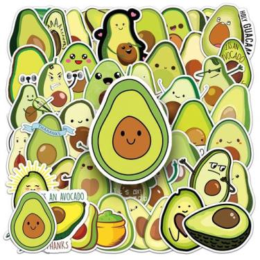 Imagem de Pacote de adesivos, abacate fofo, 50 unidades de vinil de frutas de de