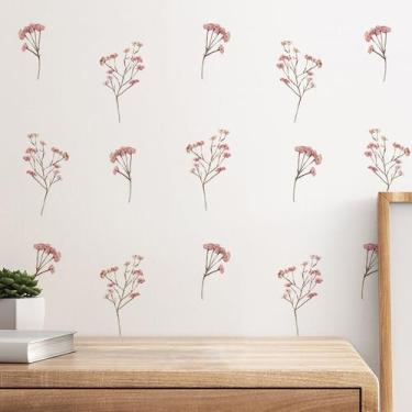 Imagem de Adesivos de parede em aquarela floral PVC autoadesivos 20x30cm - yiwei