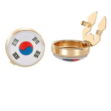 Imagem de Abotoaduras, bandeira coreana para homens, liga redonda de 1,7 cm com 