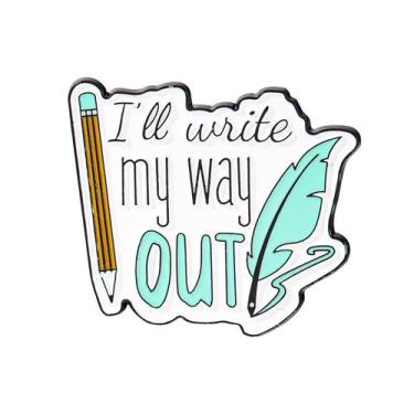 Imagem de Citação inspiradora de Brooch Pin Vou escrever minha saída - yiweisai