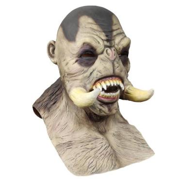 Imagem de Halloween Orc Mask Headgear Scary Latex para homens adultos e mulheres