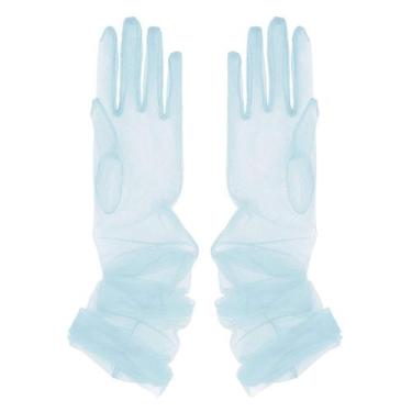 Imagem de Luvas Aniler femininas, tule, casamento transparente, comprimento do c