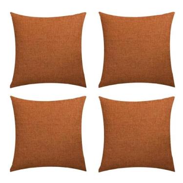 Imagem de Conjunto de fronhas ZLWX LIFE Burnt Orange texturizado 45x45cm (4)