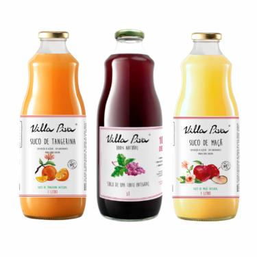 Imagem de Kit 3 Sucos Integrais Villa Piva: Uva, Maçã, Tangerina
