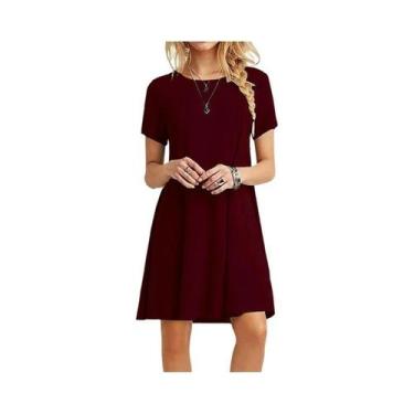 Imagem de Vestido Feminino Vintage Casual - Manga Curta, Gola Redonda e Estampa 