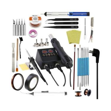 Imagem de Ferro De Solda SMD 2 Em 1 Com Pistola De Ar Quente, Kit De Ferramentas