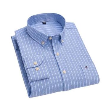 Imagem de Camisa Formal Casual De Algodão Com Botões Em Xadrez Para Homens Taman
