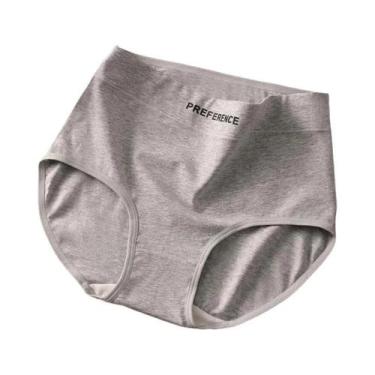 Imagem de Calcinhas De Algodão Sem Costura De Cintura Alta Tamanho Grande 3 Peça