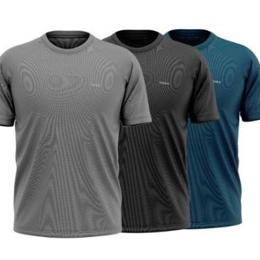 Imagem de Kit 3 Camisas Raglan Proteção Uv Fitness Academia Treino Básica Esportiva Lisa-Masculino