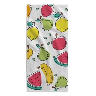 Imagem de Toalha Infantil Algodão Estampa Frutas Frutinhas Para Praia Banho Pisc