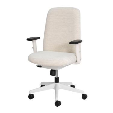 Imagem de Cadeira De Escritório Diretor Nr17 Ergonômica Milano Confort Linho Off-White