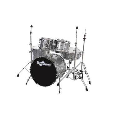 Imagem de Bateria Acústica Profissional Spanking 20" Com banco Cor:Silver Sparkl