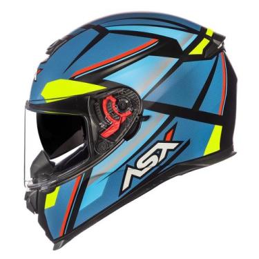 Imagem de Capacete Asx Eagle Sv Explorer Fosco Preto/Azul/Amarelo, 56