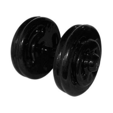 Imagem de Dumbbell Emborrachado Treinamento Funcional Academia 22kg Preto para Musculação Anilhas Fitness