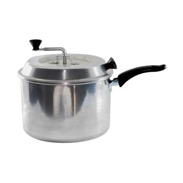 Imagem de Panela Pipoqueira Pop Alumínio Polido Tampa com Apoio de Dedo e Manivela 20cm 1,8L Prata Pop