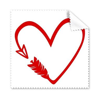 Imagem de Pano de limpeza de tela de telefone com ilustração de coração flecha design vermelho 5 peças