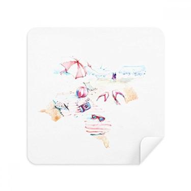 Imagem de Beach Sea Bumbersull Óculos de pintura aquarela pano limpador de tela tecido camurça pacote com 2