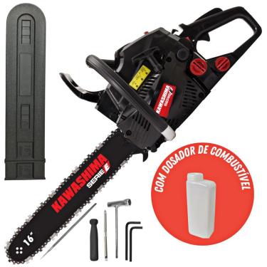 Imagem de Motosserra À Gasolina Kawashima KCS400E 37,2cc 2 Tempos Robusto Com Sabre de 16 Polegadas e Corrente de 57 Elos Para Cortes Precisos