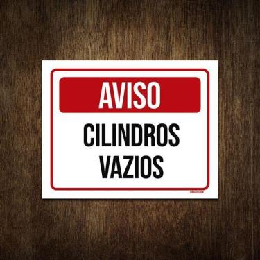 Imagem de Placa De Sinalização Segurança Aviso Cilindros Vazios 18X23