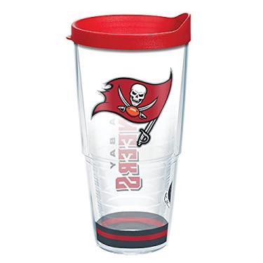Imagem de Tervis Feito nos EUA com parede dupla NFL Tampa Bay Buccaneers Copo isolado ártico mantém as bebidas frias e quentes, 680 g, transparente