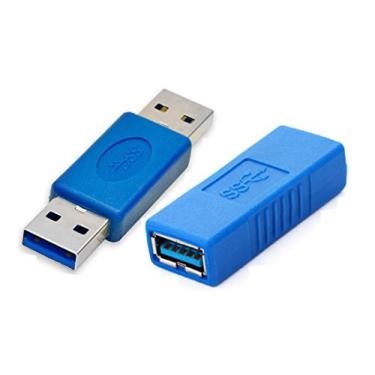 Imagem de Conwork Pacote com 2 adaptadores SuperSpeed USB 3.0 Tipo-A Macho para Macho e Fêmea para Fêmea, Acoplador de Extensão de Ponte Conector de Mudança de Gênero