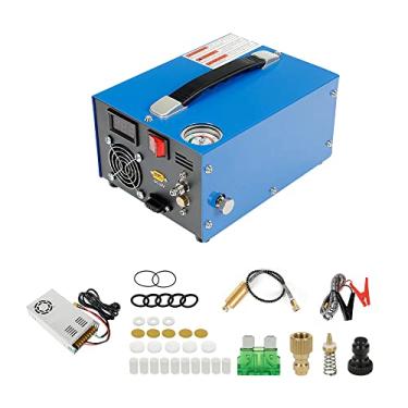 Imagem de LAOJIA Bomba do compressor de ar,Compressor de ar de alta pressão 4500psi com barômetro portátil inteligente PCP bomba de compressor de ar ao ar livre bomba inflador de pneu de carro