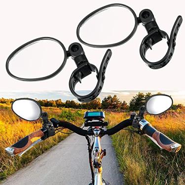 Imagem de Espelhos de bicicleta universais espelho retrovisor do guidão 360° espelhos de bicicleta giratórios à prova de choque espelhos de ângulo amplo para bicicleta de estrada MTB