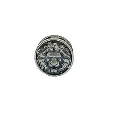 Imagem de Grânulos vintage do rei leão para fabricação de joias, contas de bússola para pulseira DIY, ferramentas EDC, contas de paracorda, acessórios de pingente de cobre retrô (cobre branco)