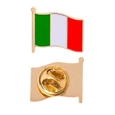Imagem de Italy Country Esmalte Feito de Metal Lembrança Chapéu Masculino Feminino Patriótico Italiano (Bandeira de Ondulação Broche de Lapela), Waving Flag Lapel Pin, Metal