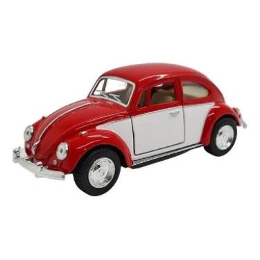 Imagem de Miniatura Metal Volkswagen Fusca Vermelho Branco 1967 057D73 - Kinsmar