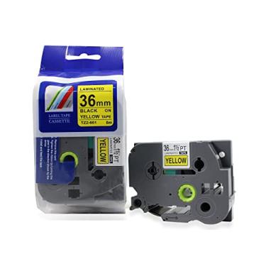 Imagem de Fita Refil Compatível TZ-661 Tze-661 Amarela 36mm para Rotulador Brother PT-D800W PT-P900W PT-P950NW PT-530 PT-550 PT-3600 PT-7500 PT-7600 PT-9200DX PT-9200PC PT-9400 PT-9500PC PT-9600 PT-9700PC PT-9800PCN RL-700S