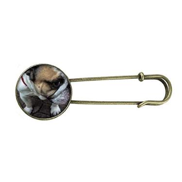 Imagem de Bulldog — Broche de metal retrô para fotografias de animais de estimação