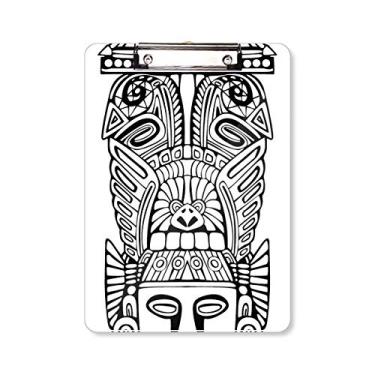 Imagem de Linha de totem abstrata indiana para desenho, rosto, prancheta, pasta, bloco de anotação, placa de apoio A4