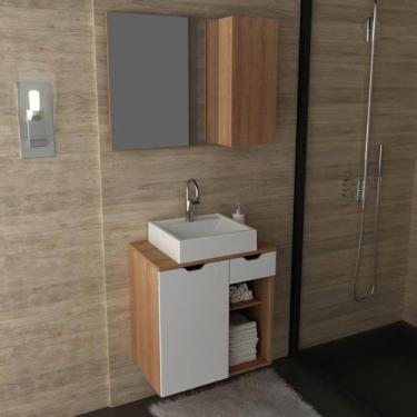 Imagem de Gabinete Para Banheiro Com Espelheira 1 Porta Bn3602 Tecno Mobili