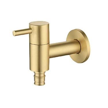 Imagem de Bronze Ouro Lavanderia Torneira do Banheiro Montagem na Parede Torneira de Água Fria Torneira da Pia Torneira Bibcocks Mangueira de Jardim Externa Torneira de água, P5